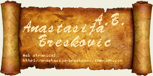 Anastasija Brešković vizit kartica